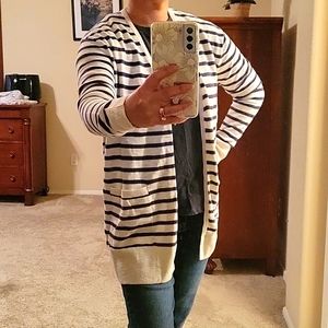 NWT Cream and Grey Striped Cardigan, XS